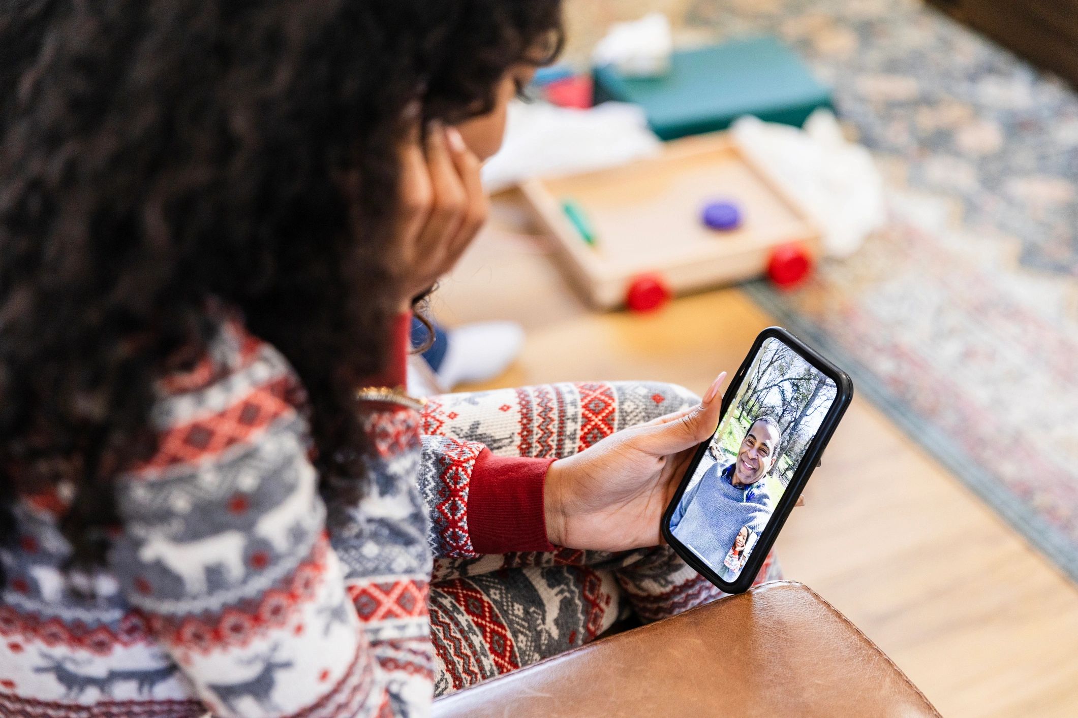 Remote interview or moderated session on a video call